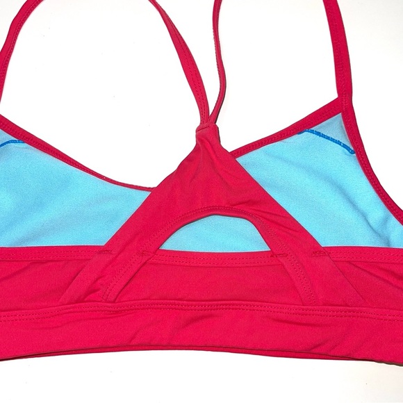 Athleta Hot Pink Ruched Keyhole Back Unlined Sports Bra Xsmall Women’s - Picture 6 of 9